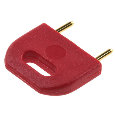 HARWIN Shorting Link Male Straight Red Closed Top 2 Way 1 Row 10.16mm Pitch