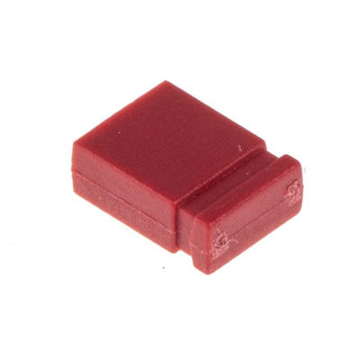 RS PRO Shorting Link Female Straight Red Closed Top 2 Way 1 Row 2.54mm Pitch