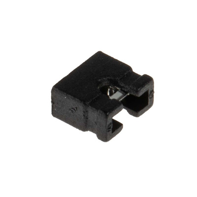 RS PRO Shorting Link Female Straight Black Open Top 2 Way 1 Row 2.54mm Pitch