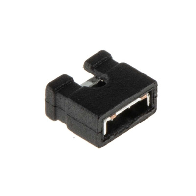 RS PRO Shorting Link Female Straight Black Open Top 2 Way 1 Row 2.54mm Pitch