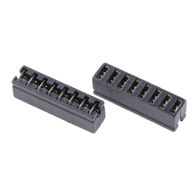 RS PRO Shorting Link Female Straight Black Open Top 8 Way 1 Row 2.54mm Pitch