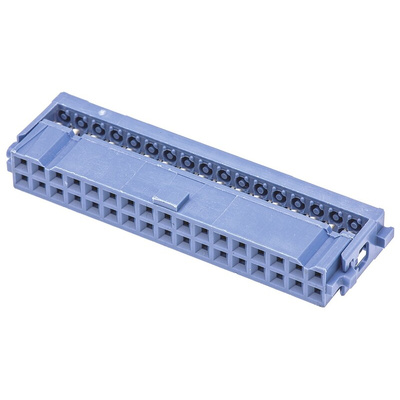 TE Connectivity AMP-LATCH 609 Series 2.54mm Pitch Right Angle Cable Mount IDC Connector, Socket, 34 Way, 2 Row