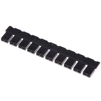 TE Connectivity, AMPMODU Shunt Female Straight Black Open Top 2 Way 1 Row 2.54mm Pitch