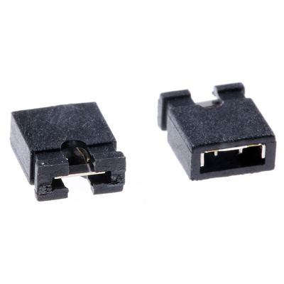 Wurth Elektronik Jumper Female Straight Black Open Top 2 Way 1 Row 2.54mm Pitch