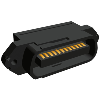 TE Connectivity 24-Way IDC Connector Plug for Cable Mount, 2-Row