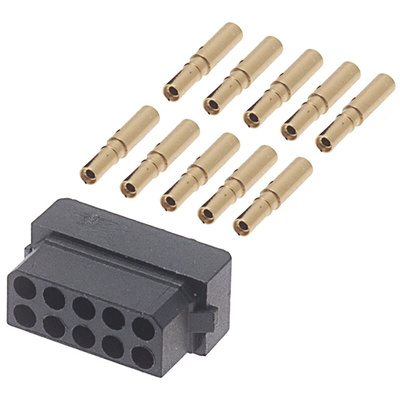 HARWIN Datamate Connector Kit Containing 10 way DIL Female Shell, Crimps