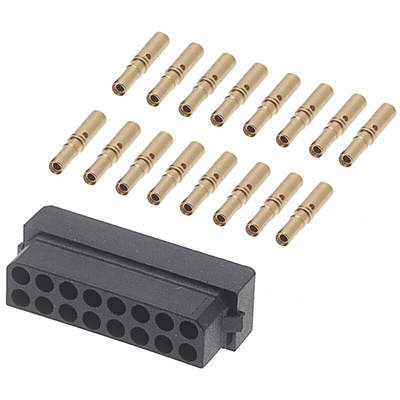 HARWIN Datamate Connector Kit Containing 16 way DIL Female Shell, Crimps