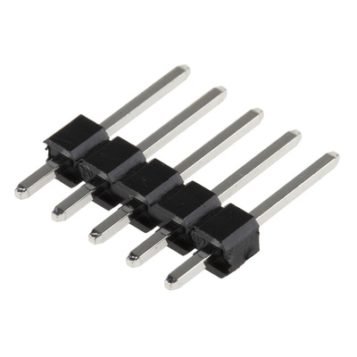 RS PRO Straight Through Hole Pin Header, 5 Contact(s), 2.54mm Pitch, 1 Row(s), Unshrouded
