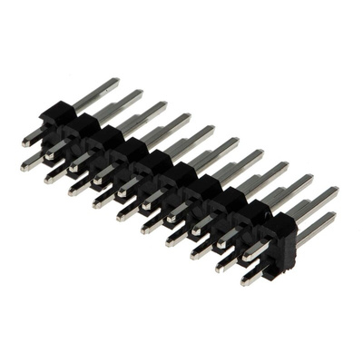RS PRO Straight Through Hole Pin Header, 20 Contact(s), 2.54mm Pitch, 2 Row(s), Unshrouded