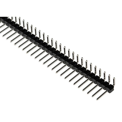 RS PRO Right Angle Through Hole Pin Header, 36 Contact(s), 2.54mm Pitch, 1 Row(s), Unshrouded
