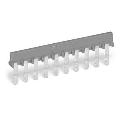 Wago, 231 Jumper Male/Female Angled Grey Jumper 10 Way 1 Row