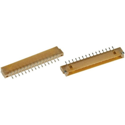 JAE, FI 1.25mm Pitch 15 Way 1 Row Right Angle Surface Mount LVDS Connector, Receptacle, Solder Termination
