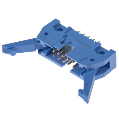 TE Connectivity AMP-LATCH, 2.54mm Pitch, 10 Way, 2 Row, Straight PCB Header, Through Hole