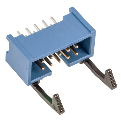 TE Connectivity AMP-LATCH Series Straight Through Hole PCB Header, 10 Contact(s), 2.54mm Pitch, 2 Row(s), Shrouded