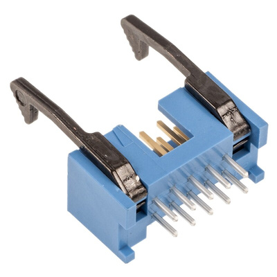 TE Connectivity AMP-LATCH Series Straight Through Hole PCB Header, 10 Contact(s), 2.54mm Pitch, 2 Row(s), Shrouded