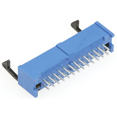 TE Connectivity AMP-LATCH Series Straight Through Hole PCB Header, 26 Contact(s), 2.54mm Pitch, 2 Row(s), Shrouded