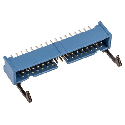 TE Connectivity AMP-LATCH Series Straight Through Hole PCB Header, 34 Contact(s), 2.54mm Pitch, 2 Row(s), Shrouded