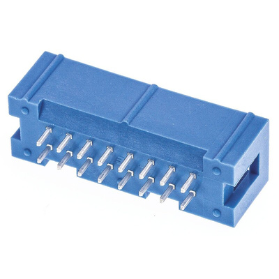 TE Connectivity AMP-LATCH Series Straight Through Hole PCB Header, 16 Contact(s), 2.54mm Pitch, 2 Row(s), Shrouded