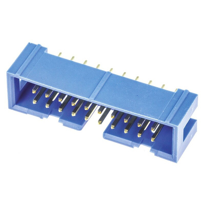 TE Connectivity AMP-LATCH Series Straight Through Hole PCB Header, 20 Contact(s), 2.54mm Pitch, 2 Row(s), Shrouded