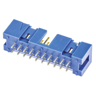 TE Connectivity AMP-LATCH Series Straight Through Hole PCB Header, 20 Contact(s), 2.54mm Pitch, 2 Row(s), Shrouded