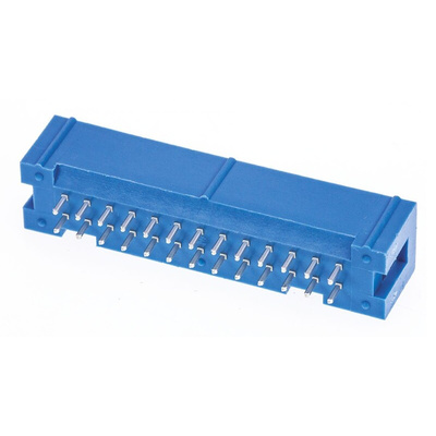 TE Connectivity AMP-LATCH Series Straight Through Hole PCB Header, 26 Contact(s), 2.54mm Pitch, 2 Row(s), Shrouded