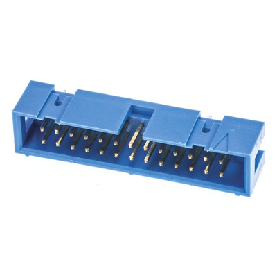TE Connectivity AMP-LATCH Series Straight Through Hole PCB Header, 26 Contact(s), 2.54mm Pitch, 2 Row(s), Shrouded
