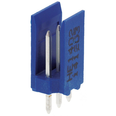 TE Connectivity AMPMODU HE14 Series Straight Through Hole PCB Header, 3 Contact(s), 2.54mm Pitch, 1 Row(s), Shrouded