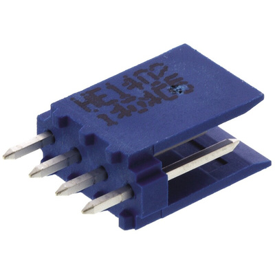 TE Connectivity AMPMODU HE14 Series Straight Through Hole PCB Header, 4 Contact(s), 2.54mm Pitch, 1 Row(s), Shrouded