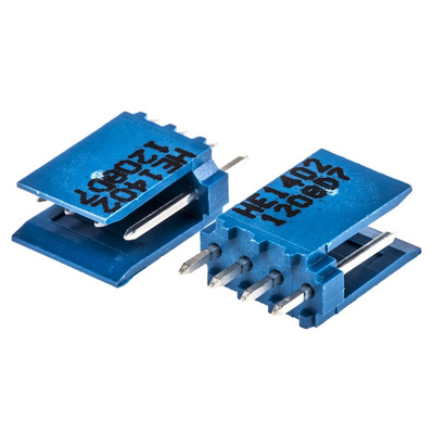 TE Connectivity AMPMODU HE14 Series Straight Through Hole PCB Header, 4 Contact(s), 2.54mm Pitch, 1 Row(s), Shrouded