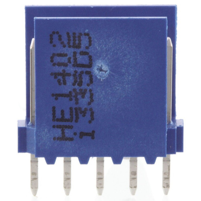 TE Connectivity AMPMODU HE14 Series Straight Through Hole PCB Header, 5 Contact(s), 2.54mm Pitch, 1 Row(s), Shrouded