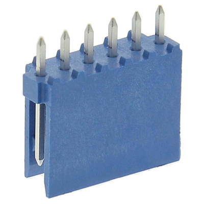TE Connectivity AMPMODU HE14 Series Straight Through Hole PCB Header, 6 Contact(s), 2.54mm Pitch, 1 Row(s), Shrouded