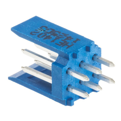 TE Connectivity AMPMODU HE14 Series Straight Through Hole PCB Header, 6 Contact(s), 2.54mm Pitch, 2 Row(s), Shrouded