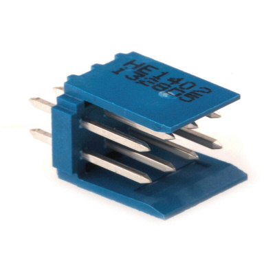 TE Connectivity AMPMODU HE14 Series Straight Through Hole PCB Header, 8 Contact(s), 2.54mm Pitch, 2 Row(s), Shrouded
