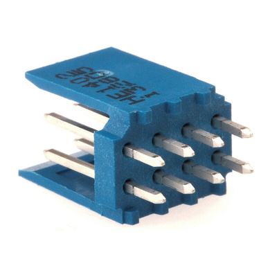 TE Connectivity AMPMODU HE14 Series Straight Through Hole PCB Header, 8 Contact(s), 2.54mm Pitch, 2 Row(s), Shrouded