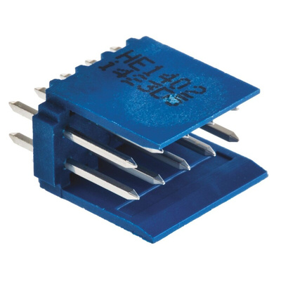 TE Connectivity AMPMODU HE14 Series Straight Through Hole PCB Header, 10 Contact(s), 2.54mm Pitch, 2 Row(s), Shrouded