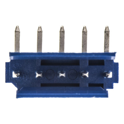TE Connectivity AMPMODU HE14 Series Right Angle Through Hole PCB Header, 5 Contact(s), 2.54mm Pitch, 1 Row(s), Shrouded