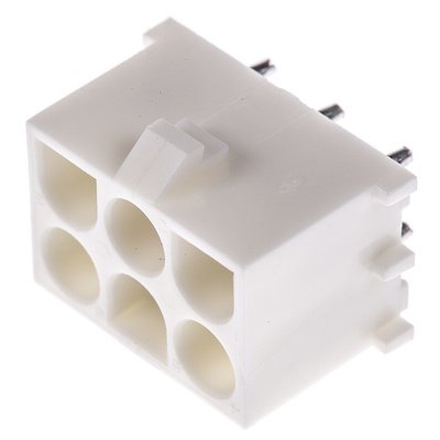 TE Connectivity Universal MATE-N-LOK Series Straight Through Hole PCB Header, 6 Contact(s), 6.35mm Pitch, 3 Row(s),