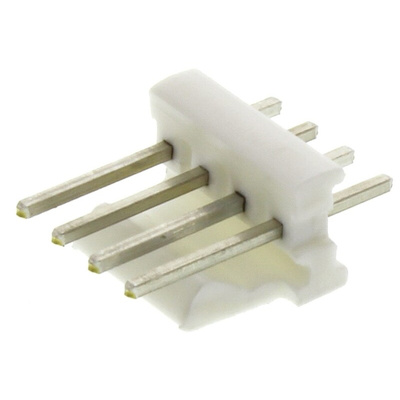 TE Connectivity MTA-100 Series Straight Through Hole Pin Header, 4 Contact(s), 2.54mm Pitch, 1 Row(s), Unshrouded