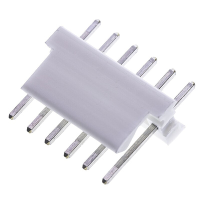 TE Connectivity MTA-100 Series Straight Through Hole Pin Header, 6 Contact(s), 2.54mm Pitch, 1 Row(s), Unshrouded