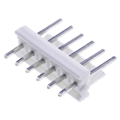TE Connectivity MTA-100 Series Straight Through Hole Pin Header, 6 Contact(s), 2.54mm Pitch, 1 Row(s), Unshrouded