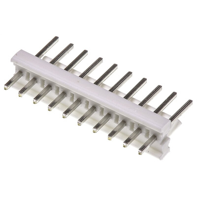 TE Connectivity MTA-100 Series Straight Through Hole Pin Header, 10 Contact(s), 2.54mm Pitch, 1 Row(s), Unshrouded