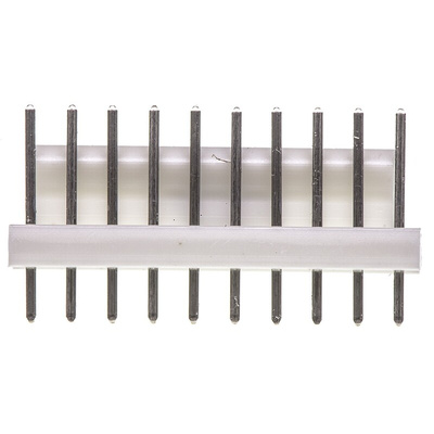 TE Connectivity MTA-100 Series Straight Through Hole Pin Header, 10 Contact(s), 2.54mm Pitch, 1 Row(s), Unshrouded