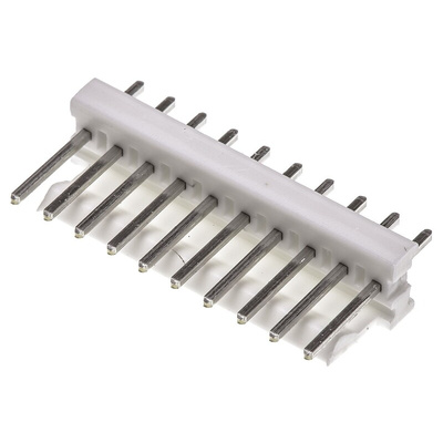 TE Connectivity MTA-100 Series Straight Through Hole Pin Header, 10 Contact(s), 2.54mm Pitch, 1 Row(s), Unshrouded