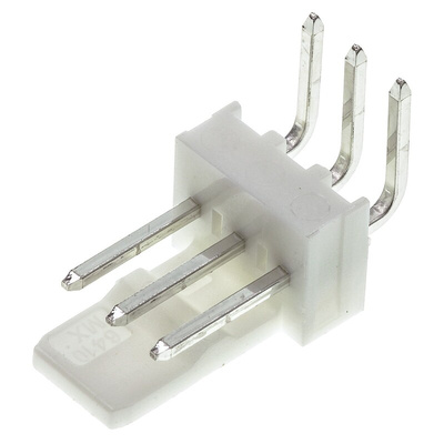 Molex KK 254 Series Right Angle Through Hole Pin Header, 3 Contact(s), 2.54mm Pitch, 1 Row(s), Unshrouded
