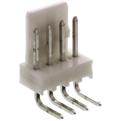 Molex KK 254 Series Right Angle Through Hole Pin Header, 4 Contact(s), 2.54mm Pitch, 1 Row(s), Unshrouded