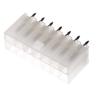 Molex Mini-Fit Jr. Series Straight Through Hole PCB Header, 14 Contact(s), 4.2mm Pitch, 2 Row(s), Shrouded