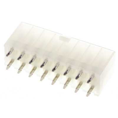 Molex Mini-Fit Jr. Series Straight Through Hole PCB Header, 16 Contact(s), 4.2mm Pitch, 2 Row(s), Shrouded