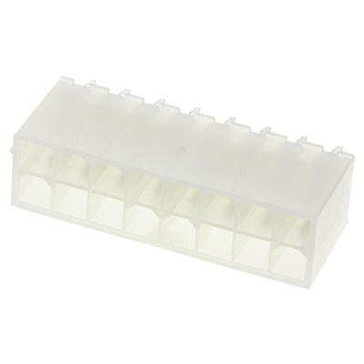 Molex Mini-Fit Jr. Series Straight Through Hole PCB Header, 16 Contact(s), 4.2mm Pitch, 2 Row(s), Shrouded