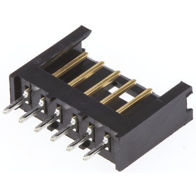 TE Connectivity AMPMODU MOD II Series Straight Through Hole PCB Header, 6 Contact(s), 2.54mm Pitch, 1 Row(s), Shrouded