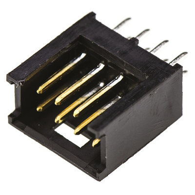 TE Connectivity AMPMODU MOD II Series Straight Through Hole PCB Header, 8 Contact(s), 2.54mm Pitch, 2 Row(s), Shrouded